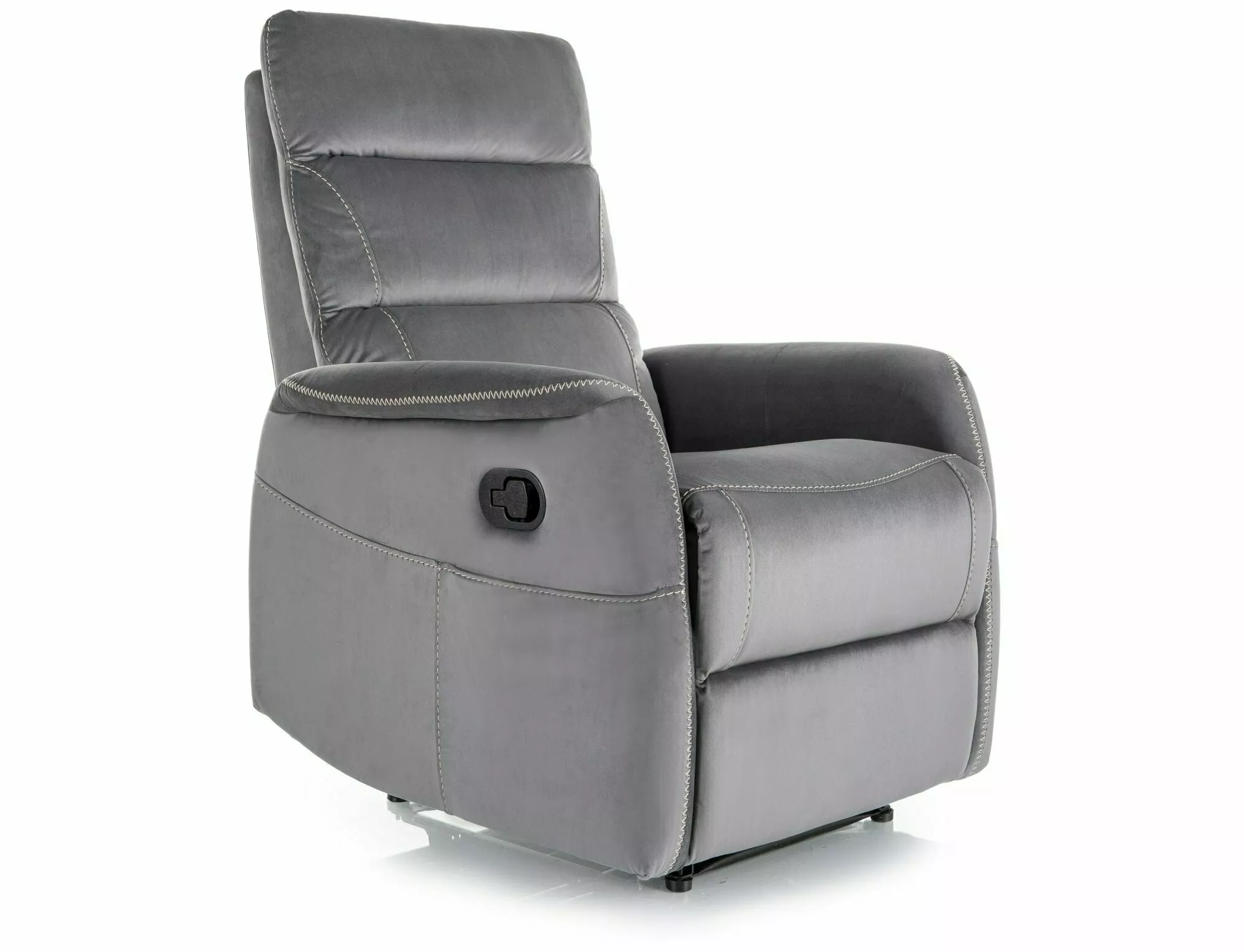 POLTRONA RECLINÁVEL SOLON M VELVET (FUNÇÃO MASSAGEM) BLUVEL CINZENTO 14 - Image 6