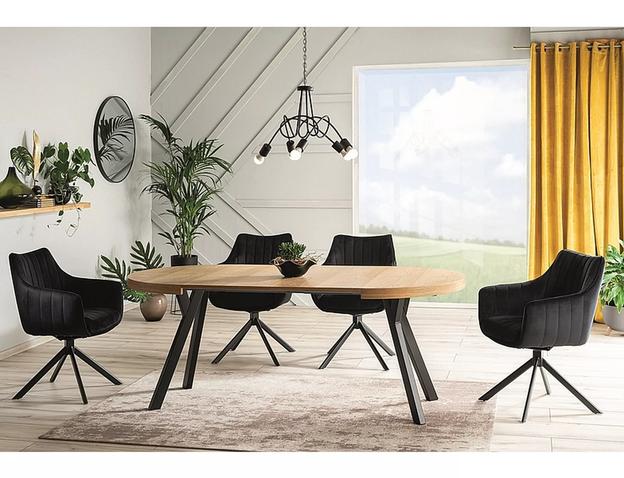 DOMINGO TABLE CARVALHO NATURAL / PRETO FI 100 (100-250) - Image 3