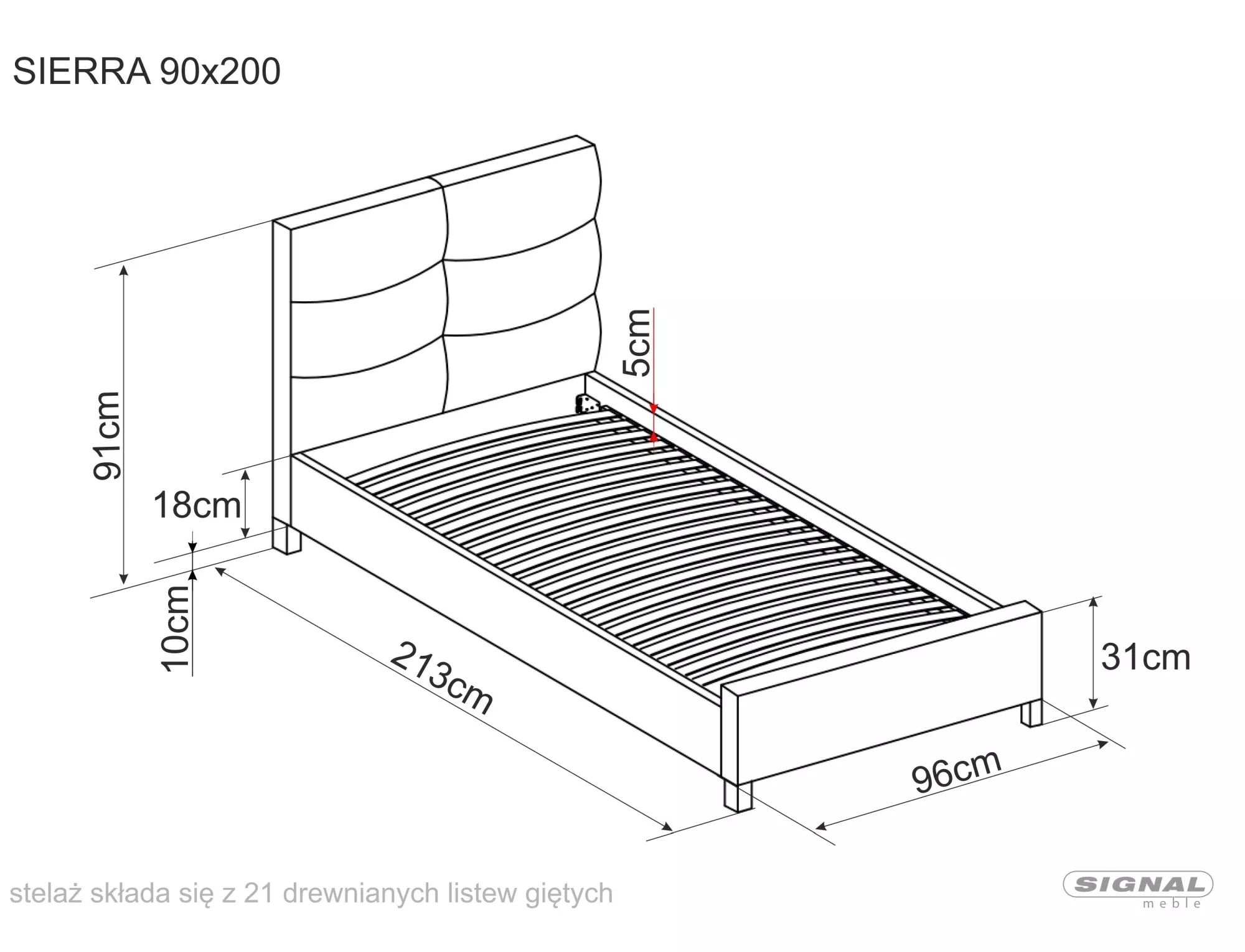 SIERRA VELVET BED, 90x200, TORNEIRA CINZENTA/CARVALHO. 150 - Image 2