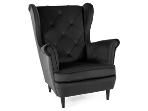 POLTRONA LADY VELVET BLUVEL PRETO 19 / WENGE