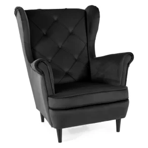 POLTRONA LADY VELVET BLUVEL PRETO 19 / WENGE