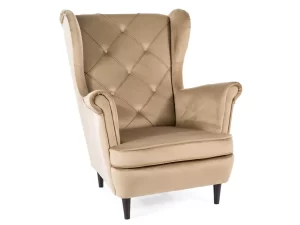 SOFÁ LADY VELVET BEIGE BLUVEL 28 / WENGE