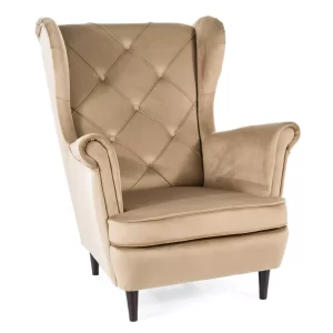 SOFÁ LADY VELVET BEIGE BLUVEL 28 / WENGE