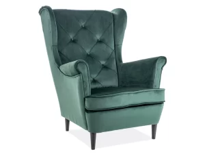 POLTRONA LADY VELVET BLUVEL VERDE 78 / WENGE