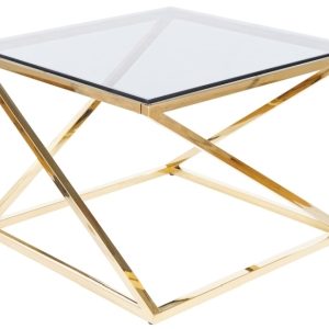 LIAM BENCH VIDRO FUMADO / OURO 60X60