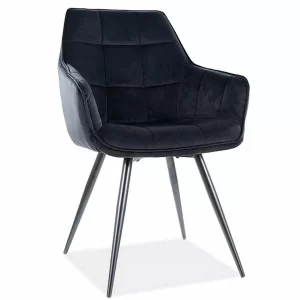 CADEIRA LILIA VELVET ESTRUTURA PRETA / BLUVEL PRETO 19