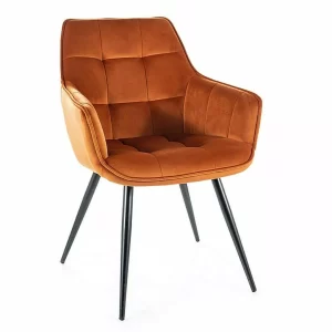 CADEIRA LILIA VELVET PRETA/BLUVEL CANELA 4215
