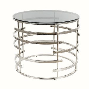 BANCO LIVIA VIDRO FUMADO/PRATA FI 60