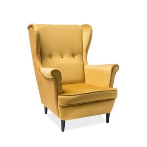 POLTRONA LORD VELVET CURRY BLUVEL 68 / WENGE