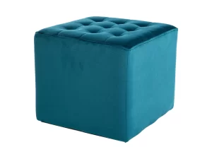 POUF LORI VELUDO TURQUESA AZUL 85