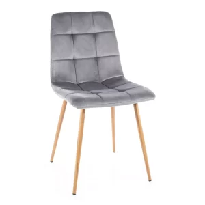 CADEIRA MILA D VELVET OAK FRAME / BLUVEL CINZENTO 14