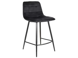 STOOL MILA H-2 ARMAÇÃO PRETA VELUDO/BLUVEL PRETO 19