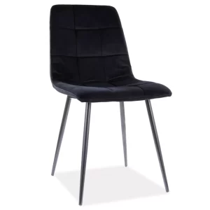 CADEIRA DE VELUDO MILA ESTRUTURA PRETA/BLUVEL PRETO 19