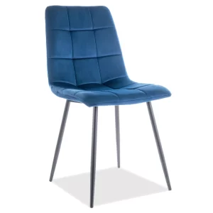 CADEIRA DE VELUDO MILA ESTRUTURA PRETA/BLUVEL AZUL-MARINHO 86