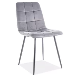 CADEIRA DE VELUDO MILA ESTRUTURA PRETA/BLUVEL CINZENTO 14