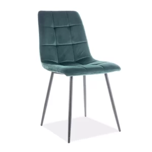 CADEIRA DE VELUDO MILA ESTRUTURA PRETA/BLUVEL VERDE 78