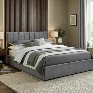 CAMA DE VELUDO MONTREAL 140X200 COR CINZENTO. 192