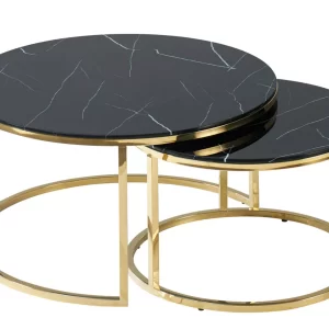 MUSE BENCH BLACK MARBLE EFFECT/GOLD (CONJUNTO)