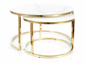 MUSE BENCH EFEITO MÁRMORE BRANCO/DOURADO (CONJUNTO)