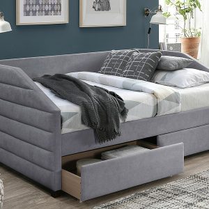 CAMA NADIA VELVET 120X200 TORNEIRA CINZENTA. 142