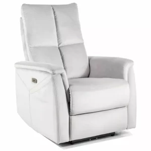 POLTRONA RECLINÁVEL NEPTUN M (FUNÇÃO DE MASSAGEM) BLUVEL CINZENTO CLARO VELUDO 03