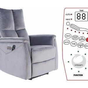 CADEIRA RECLINÁVEL NEPTUN M (FUNÇÃO DE MASSAGEM) BLUVEL CINZENTO VELUDO 14