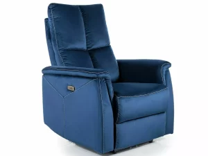 POLTRONA RECLINÁVEL NEPTUN VELUDO AZUL-MARINHO BLUVEL 86