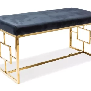 BANCO NOIR DOURADO/PRETO VELUDO TAP.105