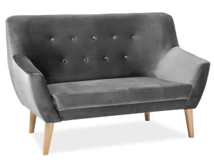 SOFA NORDIC 2 VELUDO CINZENTO ESTOFADO BLUVEL 14 / FAIA