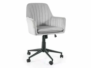 CADEIRA GIRATÓRIA Q-886 VELUDO CINZENTO-CLARO BLUVEL 03