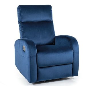 POLTRONA RECLINÁVEL VELUDO AZUL-MARINHO BLUVEL 86