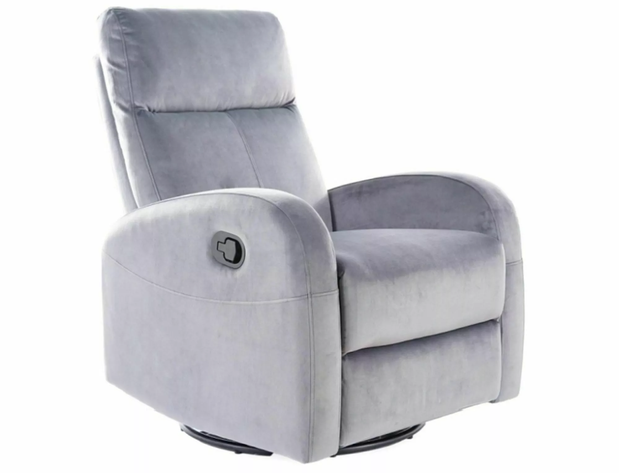 POLTRONA RECLINÁVEL VELUDO CINZENTO BLUVEL 14