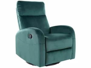POLTRONA RECLINÁVEL VERDE VELUDO OLIMP BLUVEL 78