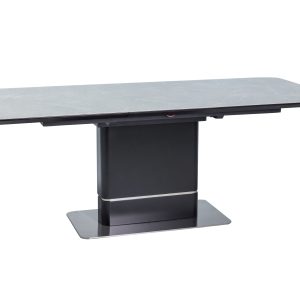 MESA PALLAS CERÂMICA EFEITO MÁRMORE CINZENTO/PRETO MATE 160(210)x90