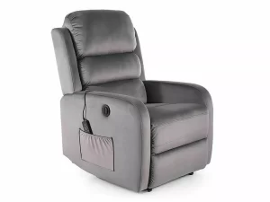 POLTRONA RECLINÁVEL PEGASUS M (FUNÇÃO DE MASSAGEM) BLUVEL CINZENTO VELUDO 14
