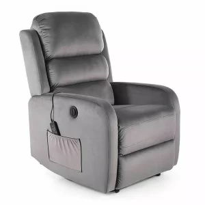 POLTRONA RECLINÁVEL PEGASUS M (FUNÇÃO DE MASSAGEM) BLUVEL CINZENTO VELUDO 14