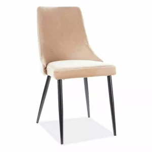 CADEIRA DE VELUDO PIANO B ESTRUTURA PRETA/BLUVEL BEGE 28