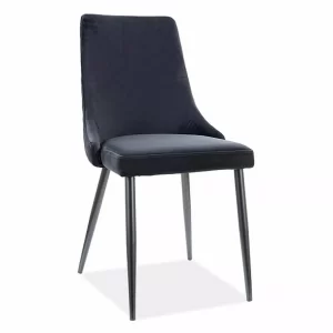 PIANO B CADEIRA DE VELUDO ESTRUTURA PRETA/BLUVEL PRETO 19