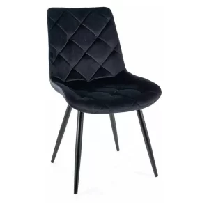 CADEIRA DE VELUDO RALPH ESTRUTURA PRETA/BLUVEL PRETO 19
