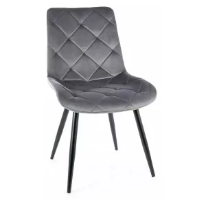 CADEIRA DE VELUDO RALPH ESTRUTURA PRETA/BLUVEL CINZENTO 14