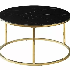 SABINE BENCH BLACK MARBLE EFFECT/GOLD FI 80