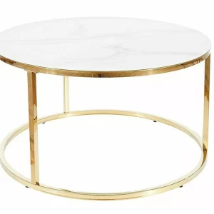 SABINE BENCH WHITE MARBLE EFFECT/GOLD FI 80