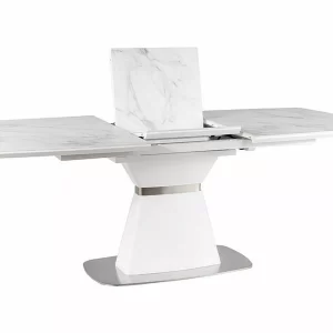 MESA CERÂMICA SATURN II JASPE BRANCO/BRANCO MATE 160(210)X90