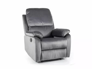 POLTRONA RECLINÁVEL SPENCER 1 BLUVEL CINZENTO DE VELUDO 14