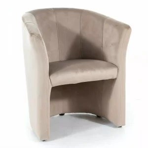 POLTRONA TM-1 VELUDO C. BEGE BLUVEL 40 / WENGE