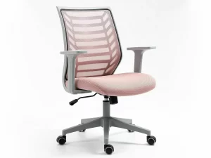 CADEIRA GIRATÓRIA Q-320 ESTRUTURA COR-DE-ROSA / CINZENTA