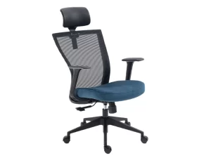 CADEIRA GIRATÓRIA Q-328H PRETO/AZUL