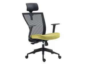 CADEIRA GIRATÓRIA Q-328H PRETA/VERDE