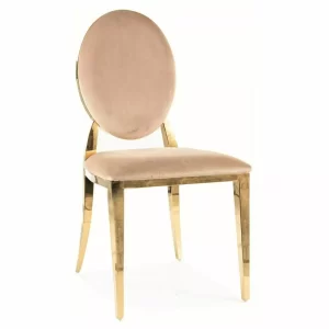 CADEIRA KING VELVET ESTRUTURA DOURADA/BLUVEL BEGE 28
