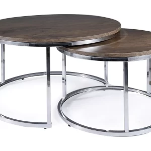 BANCO ATLANTA III EM NOGUEIRA / CROMADO FI80X45 FI60x40 (conjunto)